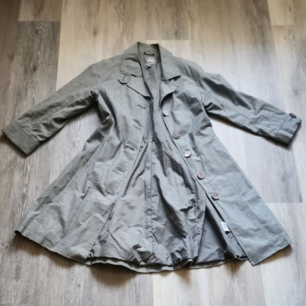 Spiewak Sons Military Style Womens  Over Coat /Parka/Trench Sage Green Sz M